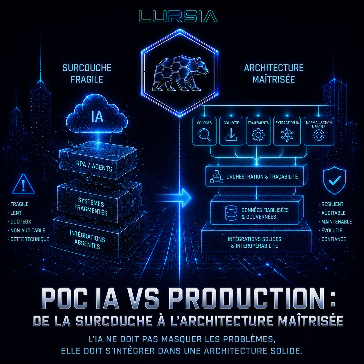 Le passage du POC IA à la production : ou comment l’industrie informatique adore parfois recréer ses propres problèmes avec des technologies plus modernespost professionnel - Lursia - industrie - innovation